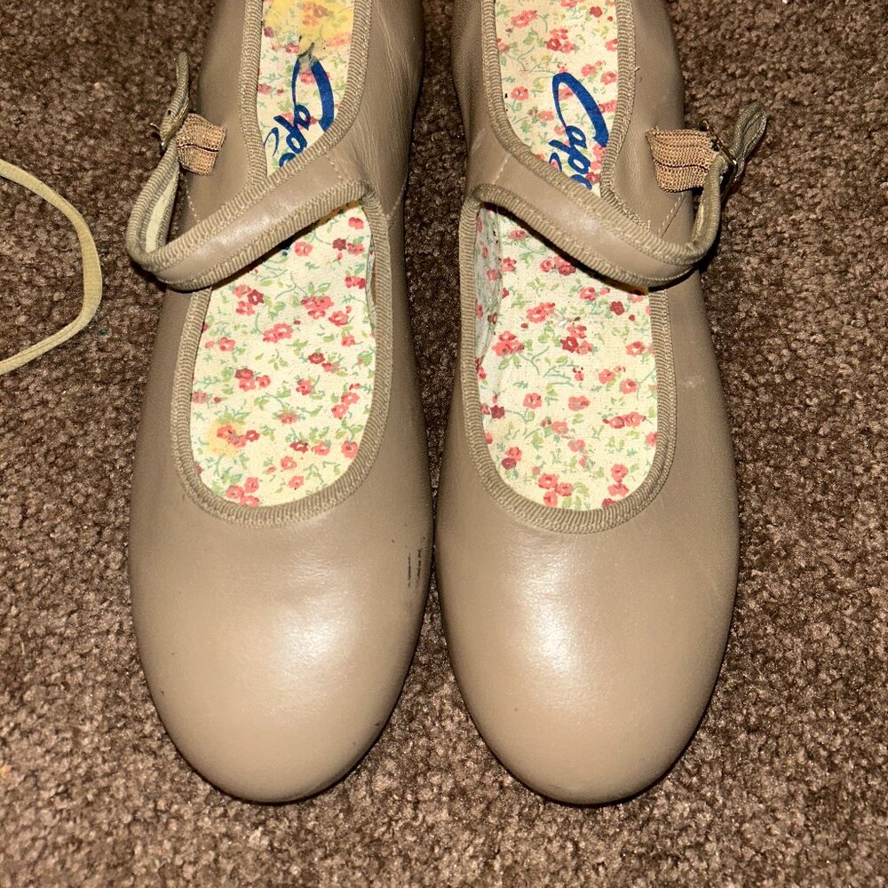 Capezio‎ Tele Tone Tap Tan Character Shoes Size 8 1/2M Excellent Condition - Picture 2 of 6